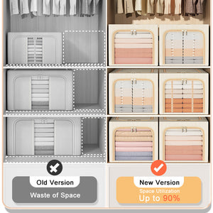 🔥Christmas Sale - 30% Off - 🎁2023 Upgraded Waterproof Cotton Linen Steel Frame Storage Box